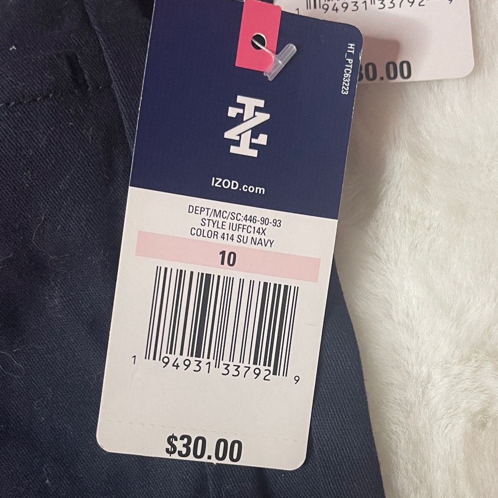 IZOD- Kids/ Girl- Navy Blue Chino Shorts- size 10- NWT - Picture 3 of 7